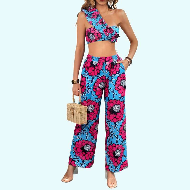 2024 Novas calças se reúnem biquíni sexy de cintura alta bikini dividido em três peças maiô feminino atacado chiffon