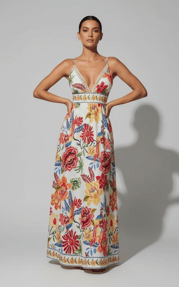 Vestido de praia t-shirt sem mangas com estampa tie-dye terrosa com bolsos laterais e silhueta A-line