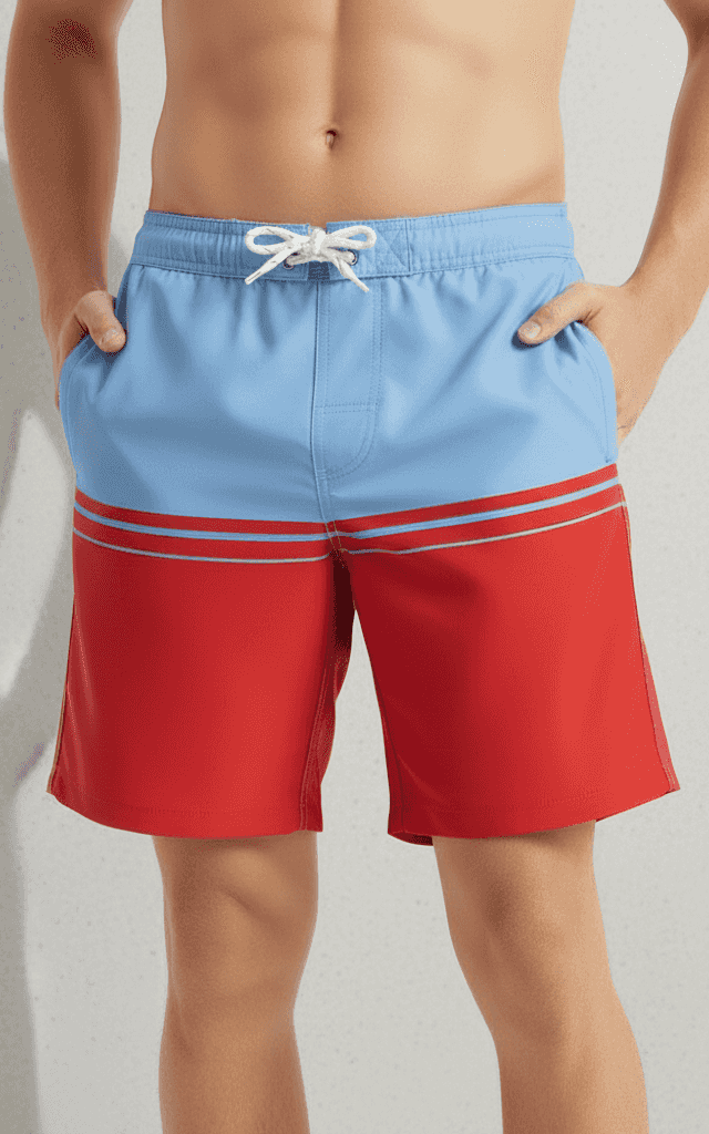 Short de banho masculino, estampa de bananas divertida por toda parte em amarelo.